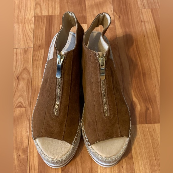 Carmen Saiz Women Brown Wedge Open Toe Espadrilles Sandals Size 40 EU/9.5 US - Picture 2 of 5